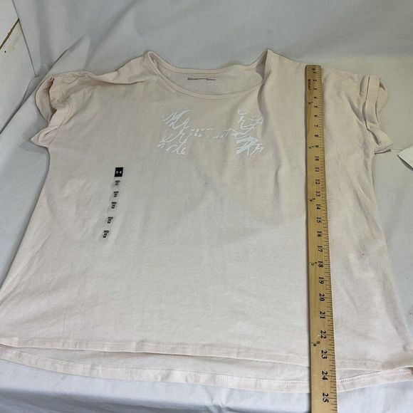 New Under Armour Logo TShirt Women's Shirt Activewear Desert Rose Pink Medium - Picture 8 of 8